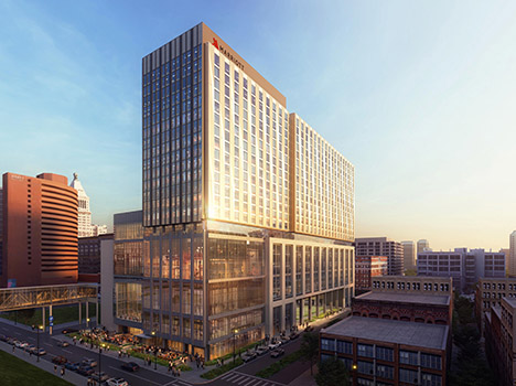 A rendering of the eventual Cincinnati Marriott hotel.